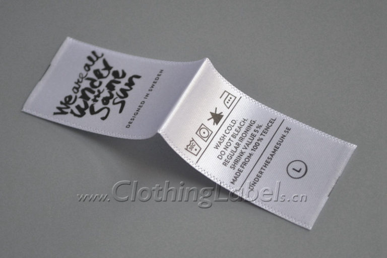 Satin care label for garments | ClothingLabels.cn