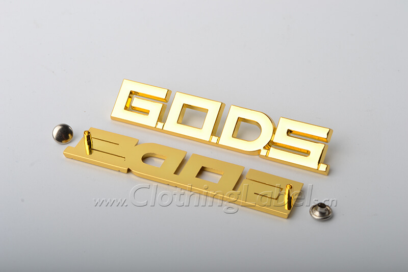 Fashion design custom brand names gold bag accessories metal logo tag  designer metal logo labels for handbags - Online Shopping
