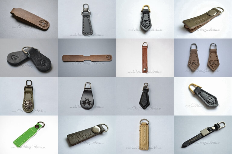 Custom leather zipper pulls for brands
